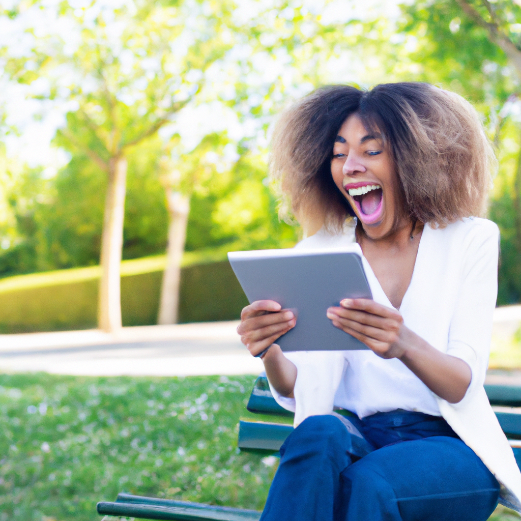 Personne gérant ses finances en plein air